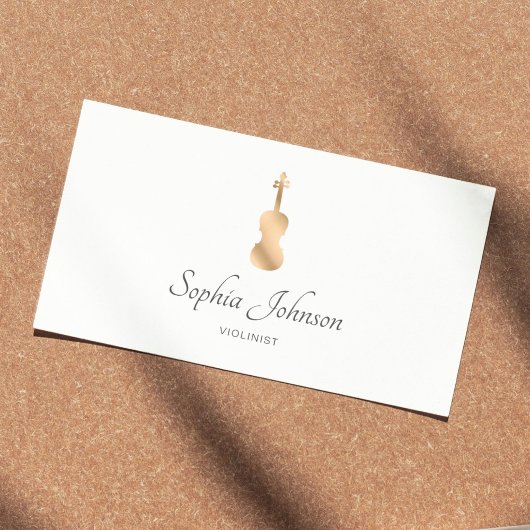 プロフェッショナルバイオリニスト金ゴールドエレガントホワイト 名刺