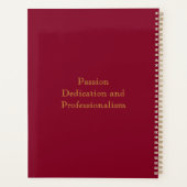 プロフェッショナルバエレガントルガンディ金ゴールドモノグラム プランナー手帳 (裏面)