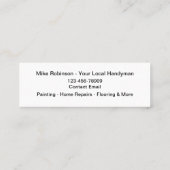 プロフェッショナルバジェットハンドマージャン名刺 スキニー名刺 (裏面)