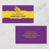 プロフェッショナルバスケットボールコーチイエロー 名刺 (正面/裏面)