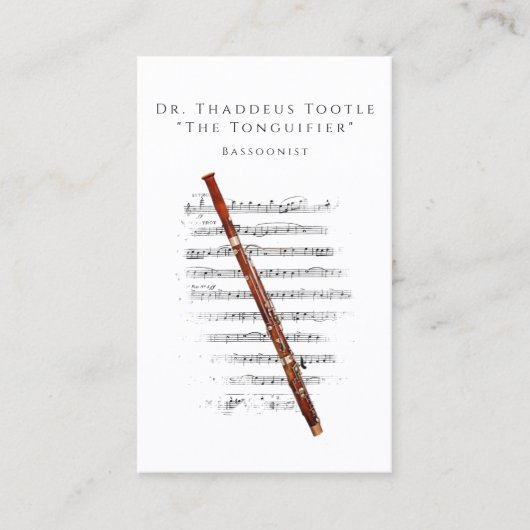 プロフェッショナルバソニストとバソーン音楽先生 名刺 (正面)