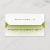 プロフェッショナルバドミントントレーナー |コーチ 名刺 (裏面)