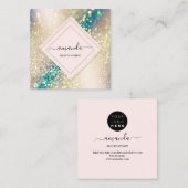 プロフェッショナルバラフレームホログラフ美しいバラ スクエア名刺 (正面/裏面)