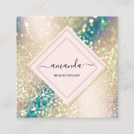 プロフェッショナルバラフレームホログラフ美しいバラ スクエア名刺