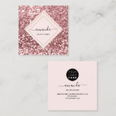 プロフェッショナルバラフレーム美しいスパグリッター スクエア名刺 (正面/裏面)