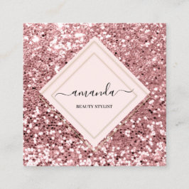 プロフェッショナルバラフレーム美しいスパグリッター スクエア名刺