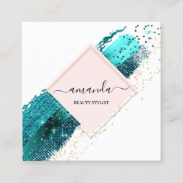 プロフェッショナルバラフレーム金ゴールド美しいロゴホワイト スクエア名刺