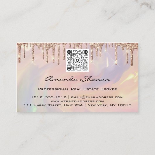 プロフェッショナルバラ花ドリップQRCODEロゴブシン 名刺 (裏面)