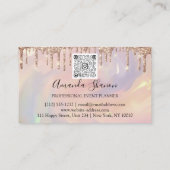 プロフェッショナルバラ花QRコードロゴを乾燥 名刺 (裏面)