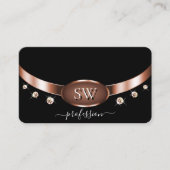 プロフェッショナルバラ金ゴールドとブラックモノグラムダイヤモンド 名刺 (正面)