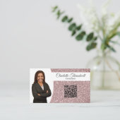 プロフェッショナルバラ金ゴールドカスタムグリッター写真QR 名刺 (スタンド正面)