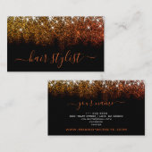プロフェッショナルバラ金ゴールドグリッター火花美容師 名刺 (正面/裏面)