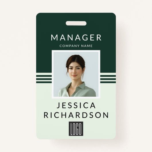 プロフェッショナルバーコードおよびロゴID バッジ (正面)