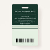 プロフェッショナルバーコードおよびロゴID バッジ (裏面)