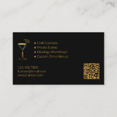 プロフェッショナルバーテンダーエレガント設計 名刺 (裏面)