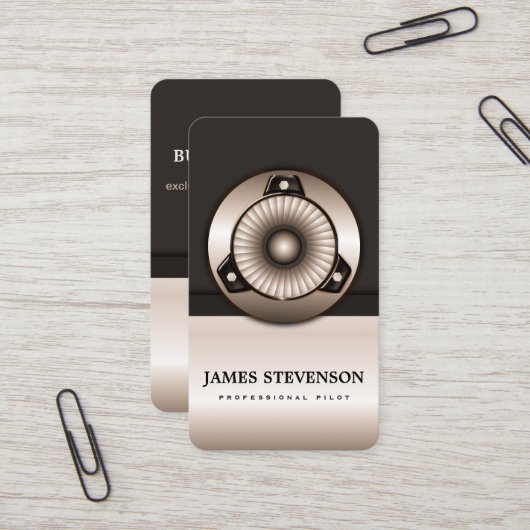 プロフェッショナルパイロットジェット憲章名刺 名刺 (正面/裏面インサイチュ)