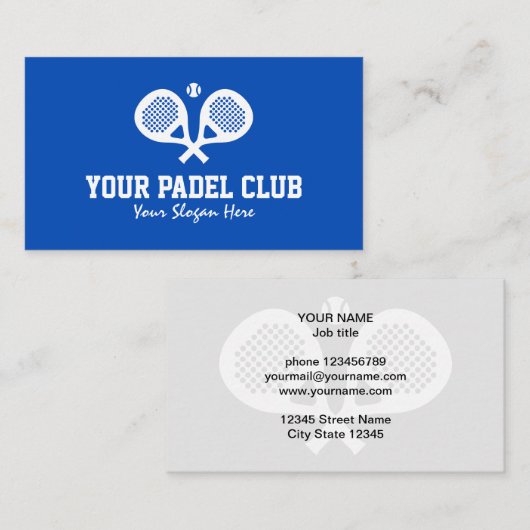プロフェッショナルパデルテニス名刺テンプレート 名刺 (正面/裏面)