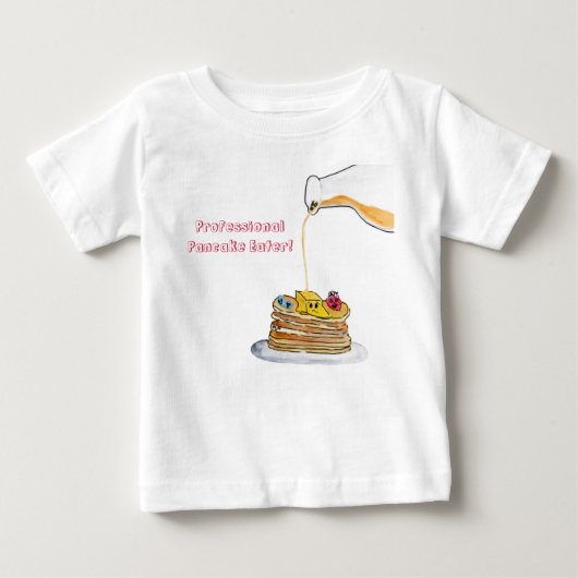 プロフェッショナルパンケーキイーターパンケおもしろいーキ ベビーTシャツ (正面)