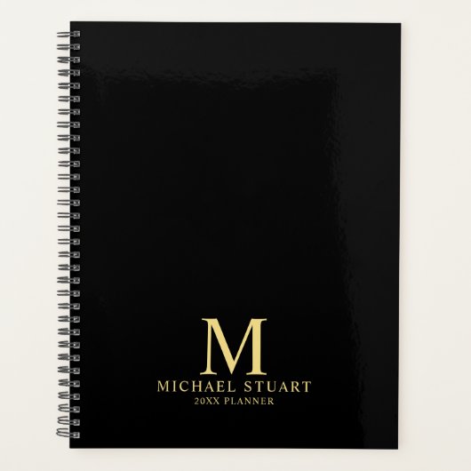 プロフェッショナルパーソナライズされたのモノグラムと名前 プランナー手帳 (正面)