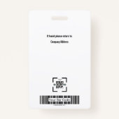 プロフェッショナルパーソナライズされたセキュリティフォト バッジ (裏面)