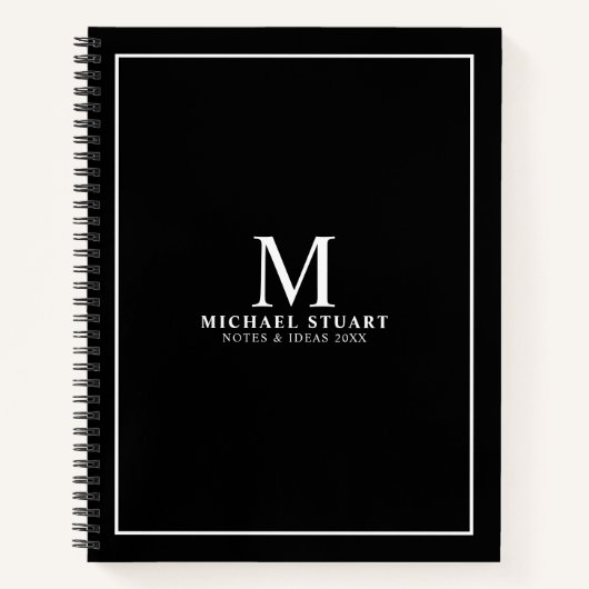 プロフェッショナルパーソナライズされたモノグラムと名前 ノートブック (正面)