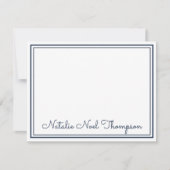 プロフェッショナルパーソナライズされたモノグラム名ネイビーブルー ノートカード (正面)