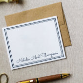 プロフェッショナルパーソナライズされたモノグラム名ネイビーブルー ノートカード