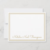 プロフェッショナルパーソナライズされたモノグラム名金ゴールド ノートカード (正面)