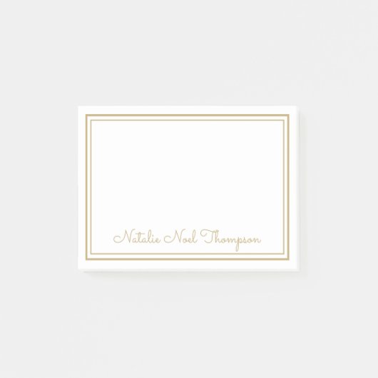プロフェッショナルパーソナライズされたモノグラム名金ゴールド ポストイット (正面)