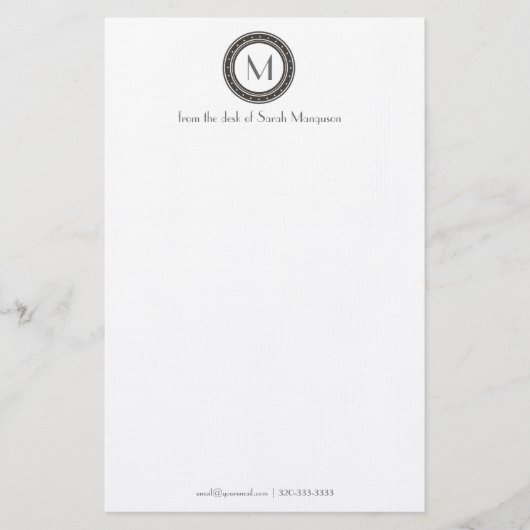 プロフェッショナルパーソナライズされたモノグラム文具 便箋 (正面)