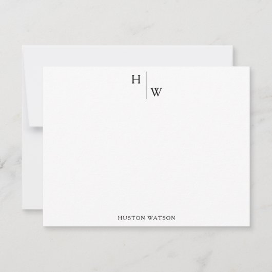 プロフェッショナルパーソナライズされたモノグラム ノートカード (正面)