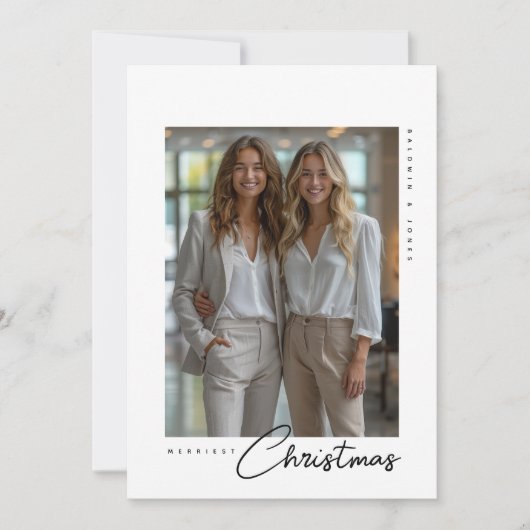 プロフェッショナルパーソナライズされた会社のクリスマスフォト シーズンカード (正面)