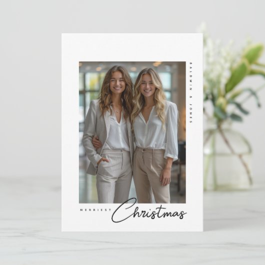 プロフェッショナルパーソナライズされた会社のクリスマスフォト シーズンカード (スタンド正面)