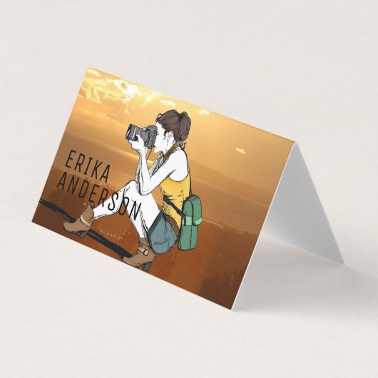 プロフェッショナルパーソナライズされた写真家の折り畳み 名刺 (正面)