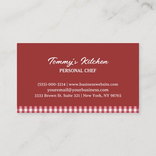 プロフェッショナルパーソナルシェフケータリングフードサービス 名刺 (裏面)