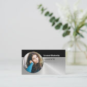 プロフェッショナルパーソナルセキュリティカスタム楕円形の写真 名刺 (スタンド正面)