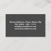 プロフェッショナルパーソナルトレーナー/フィットネスカード 名刺 (裏面)