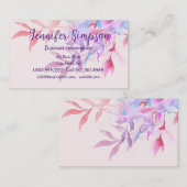 プロフェッショナルパーソナルモダン自然グリーンリー葉 名刺 (正面/裏面)