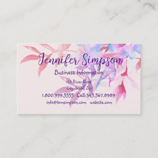 プロフェッショナルパーソナルモダン自然グリーンリー葉 名刺 (正面)