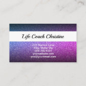 プロフェッショナルパープルグラデーショングリッターカスタムフォトQR 名刺 (裏面)