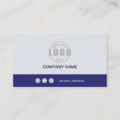 プロフェッショナルパープルグレー追加ロゴQRコード 名刺 (裏面)