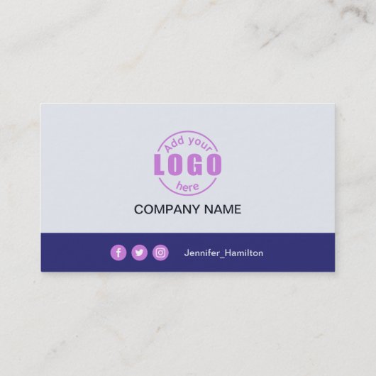 プロフェッショナルパープルパープル追加ロゴQRコード 名刺 (裏面)