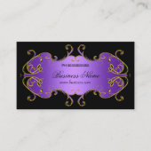 プロフェッショナルパープルブラック金ゴールドエレガント事業 名刺 (正面)