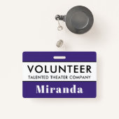 プロフェッショナルパープルボランティアネームバッジ バッジ (正面リトラクタブル付き)