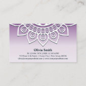 プロフェッショナルパープルマンダラヨガ名刺 ロイヤリティカード (裏面)