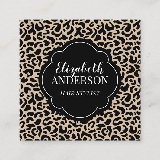 プロフェッショナルヒョウ印刷美容師 スクエア名刺 (正面)