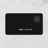 プロフェッショナルビジネスはっきりしたロゴ黒Qrコード 名刺 (正面)