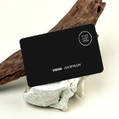 プロフェッショナルビジネスはっきりしたロゴ黒Qrコード 名刺