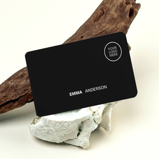 プロフェッショナルビジネスはっきりしたロゴ黒Qrコード 名刺