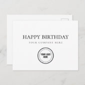 プロフェッショナルビジネスハッピーバースデーの追加ロゴ ポストカード (正面/裏面)
